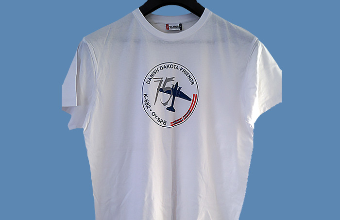 T-shirt 75 års jubilæum. Kr. 125,00